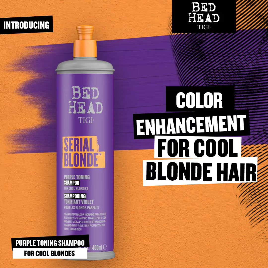 Bed Head TIGI Serial Blonde Purple Shampoo for Cool Blonde Hair - 400ml