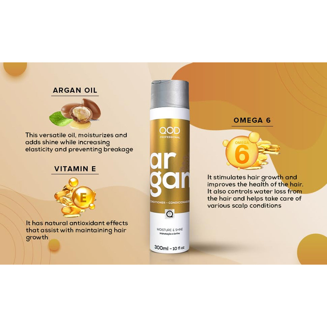 QOD Argan Professional Conditioner for Dry & Damaged Hair - 300ml
