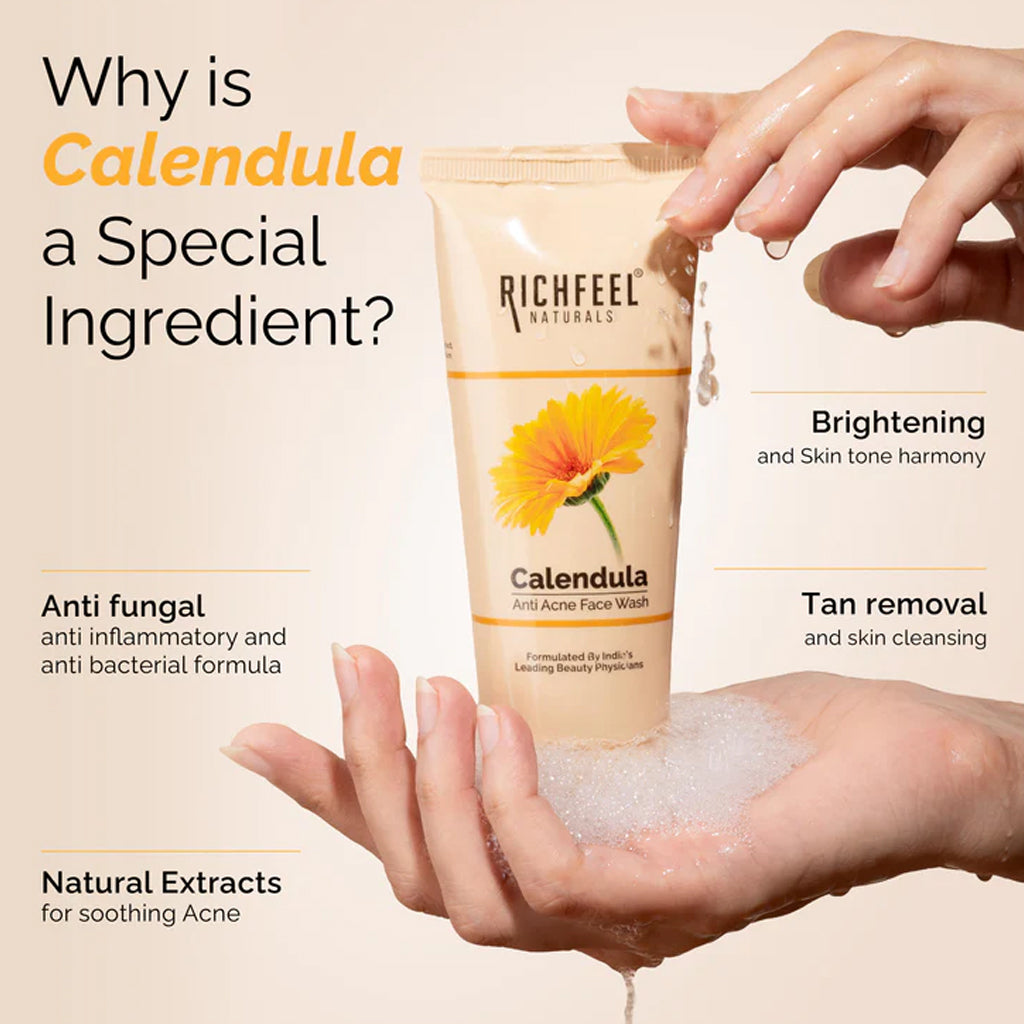 Richfeel Calendula Anti Acne Face Wash - 100gms