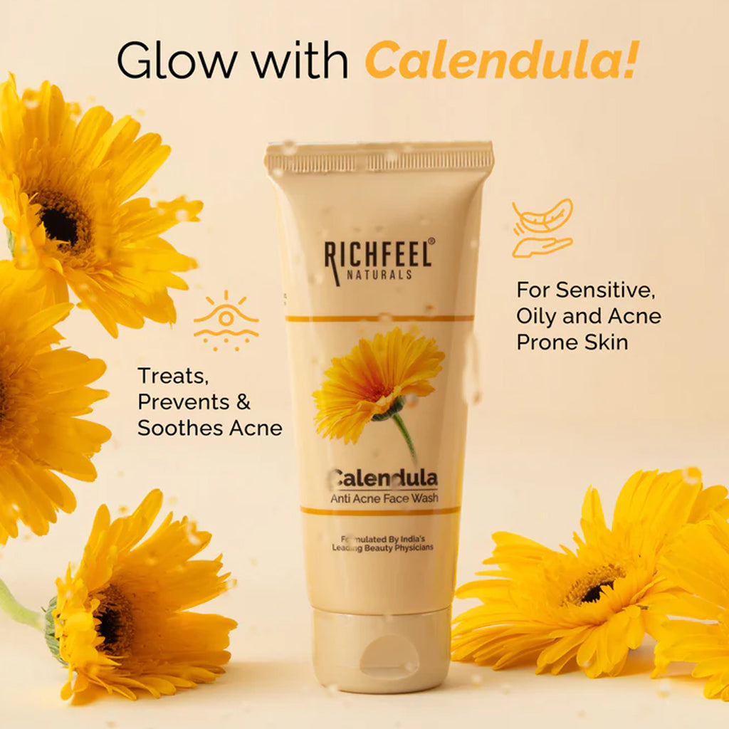 Richfeel Calendula Anti Acne Face Wash - 100gms